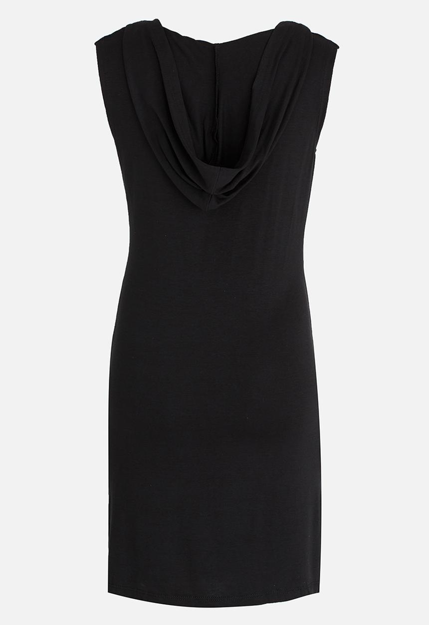 Twin Clothing - Hooded Print Dress Black