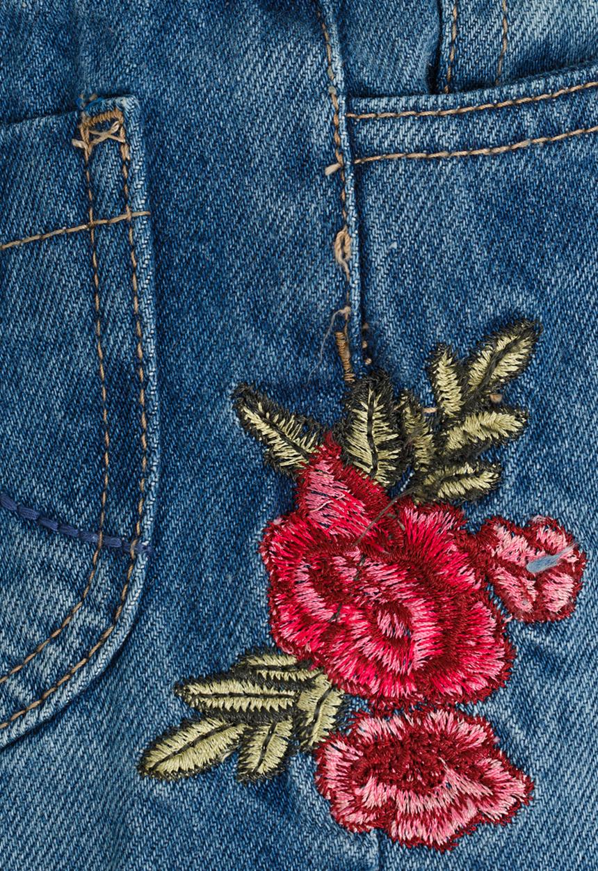 MINOTI - Utility Rose Embroidered Denim Skirt Blue