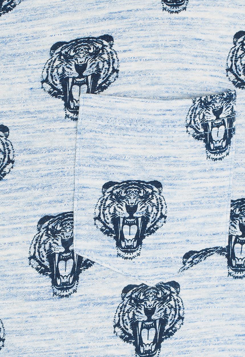 Brave Soul - Crew Neck T-shirt Blue and White