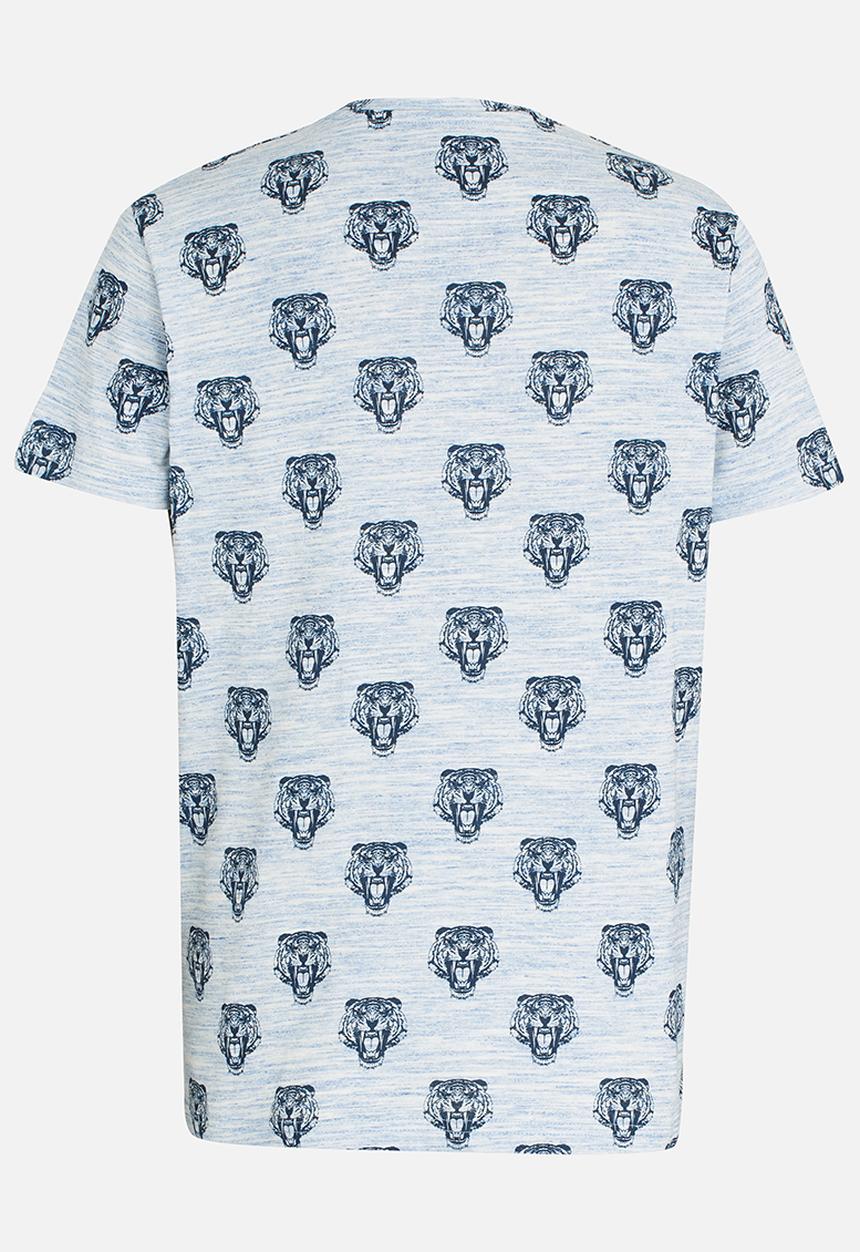 Brave Soul - Crew Neck T-shirt Blue and White