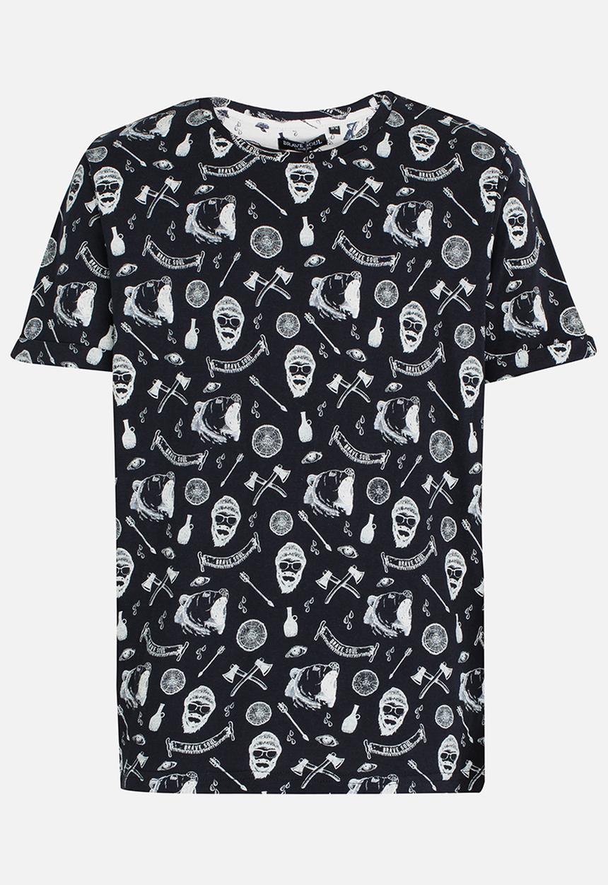Brave Soul - Crew Neck T-shirt Navy