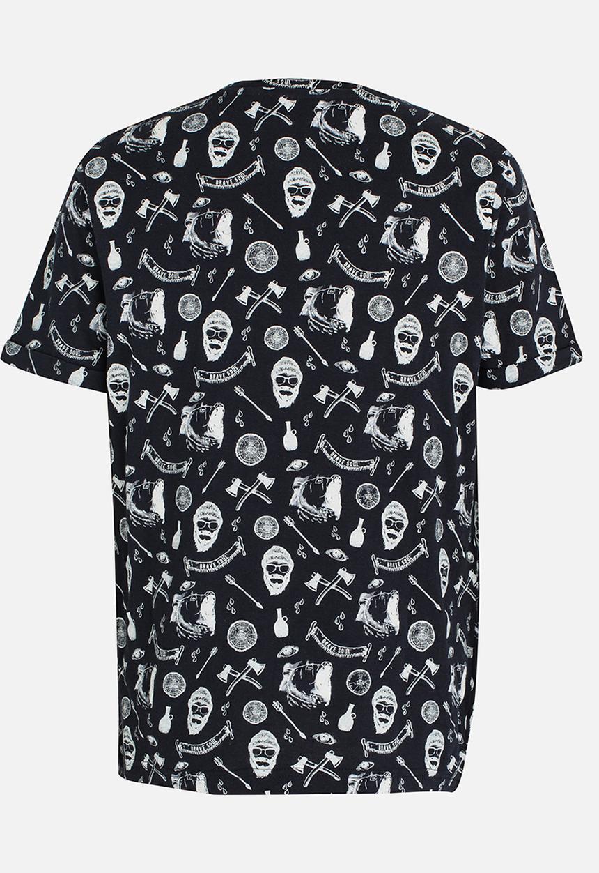 Brave Soul - Crew Neck T-shirt Navy