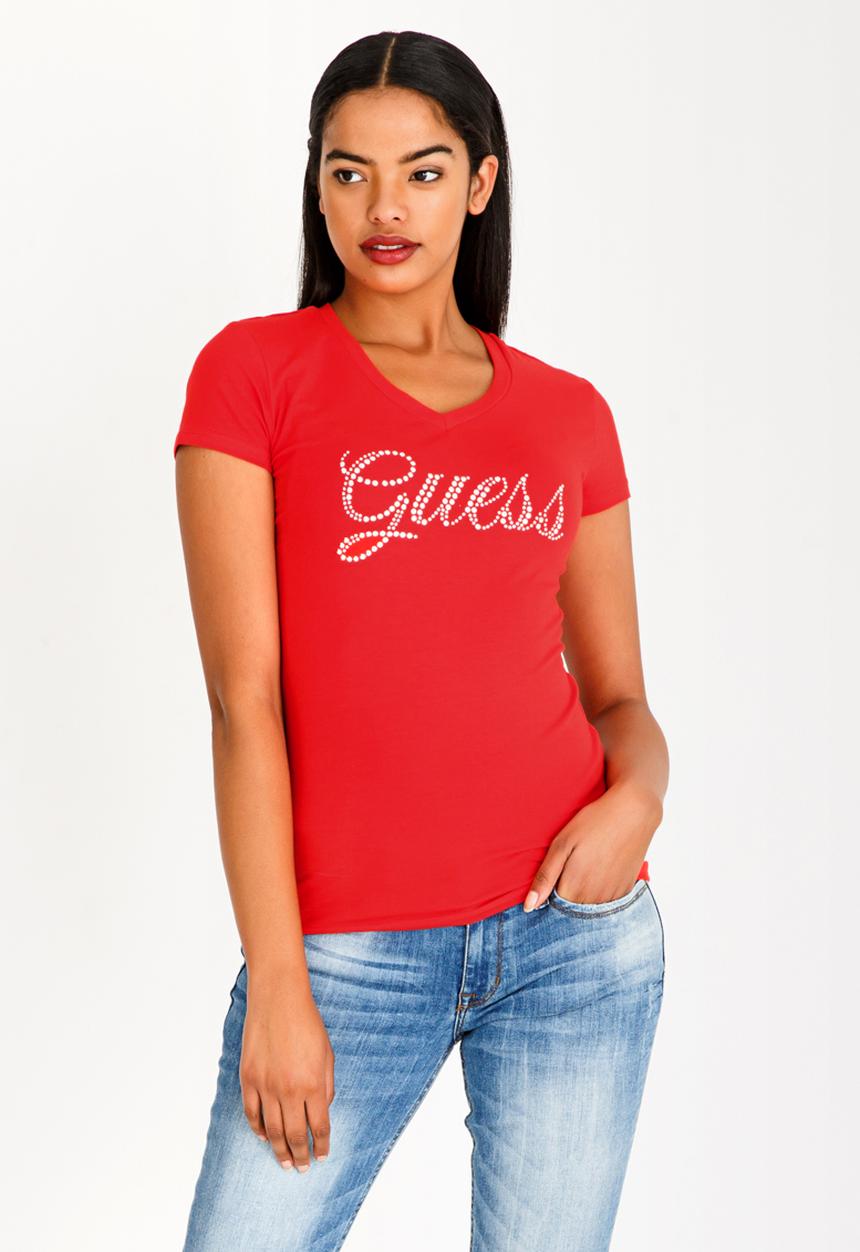 GUESS - Guess V-neck Tee Red