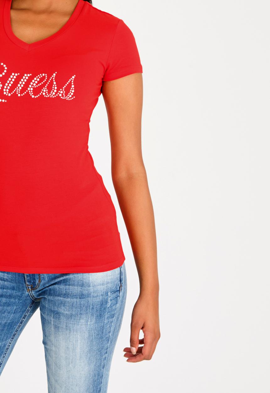 GUESS - Guess V-neck Tee Red