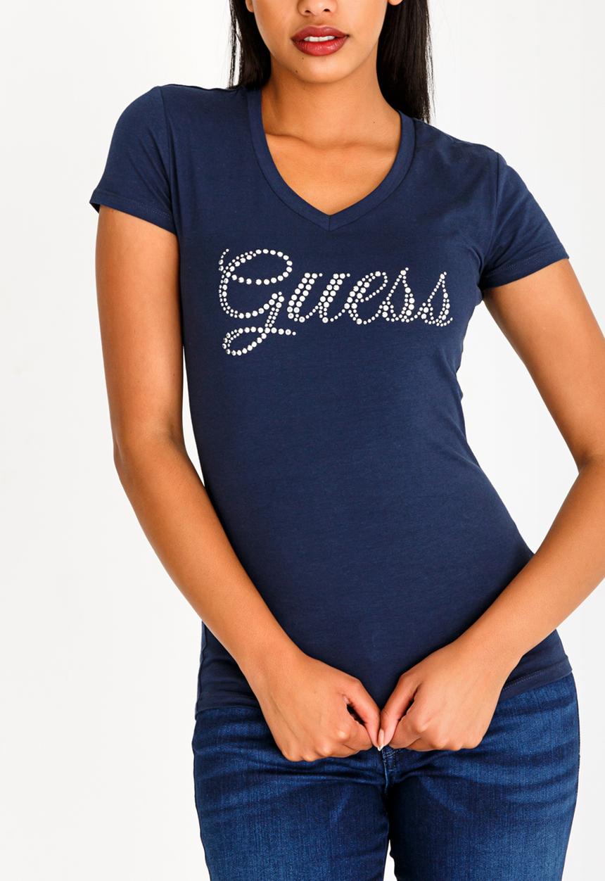 GUESS - Guess V-neck Tee Navy