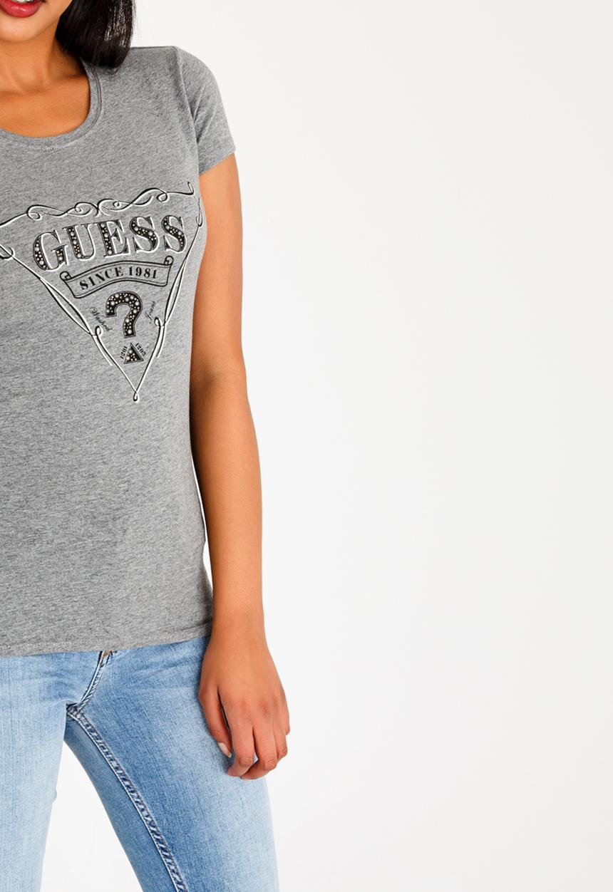 GUESS - Guess Western Logo Tee Grey