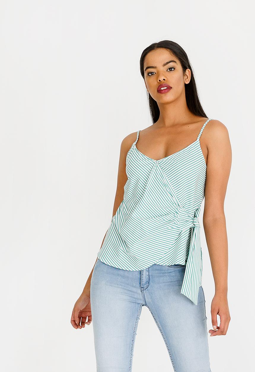 SISSY BOY - Stripe Cami Tee Green