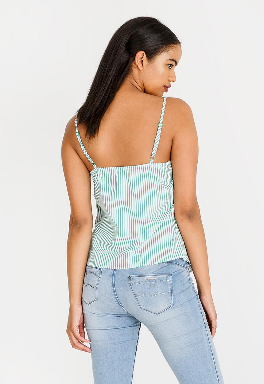 SISSY BOY - Stripe Cami Tee Green