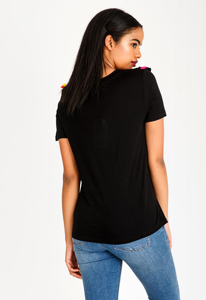 Brave Soul - Tassel Bib T-Shirt Black