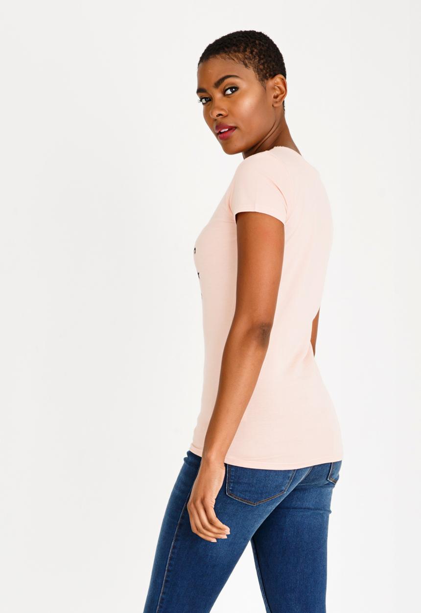 GUESS - Guess Classic Varsity Tee Pale Pink