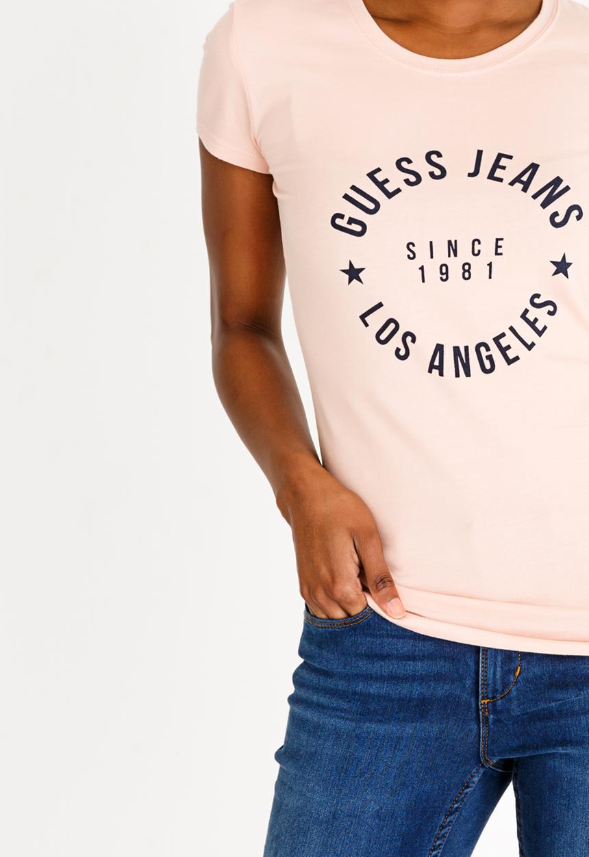 GUESS - Guess Classic Varsity Tee Pale Pink