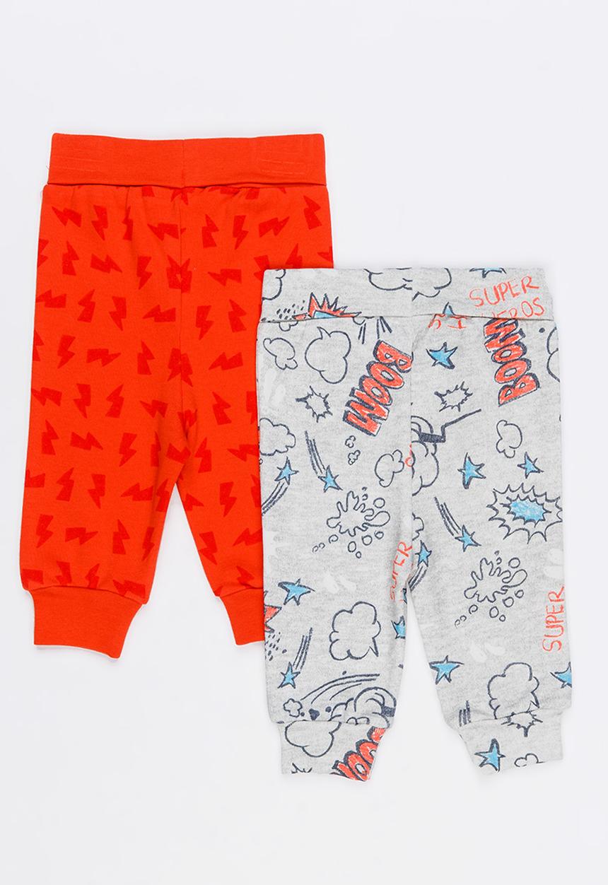 Baby Corner - Printed 2 Pack Pants Red