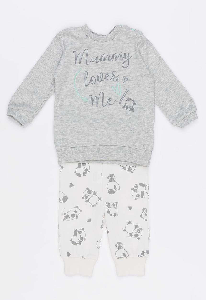 Baby Corner - Printed Pj Set Grey