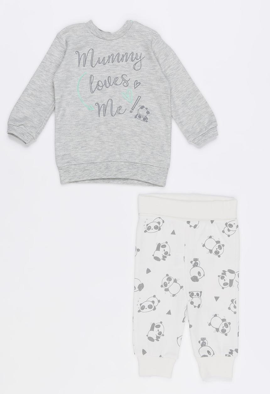 Baby Corner - Printed Pj Set Grey