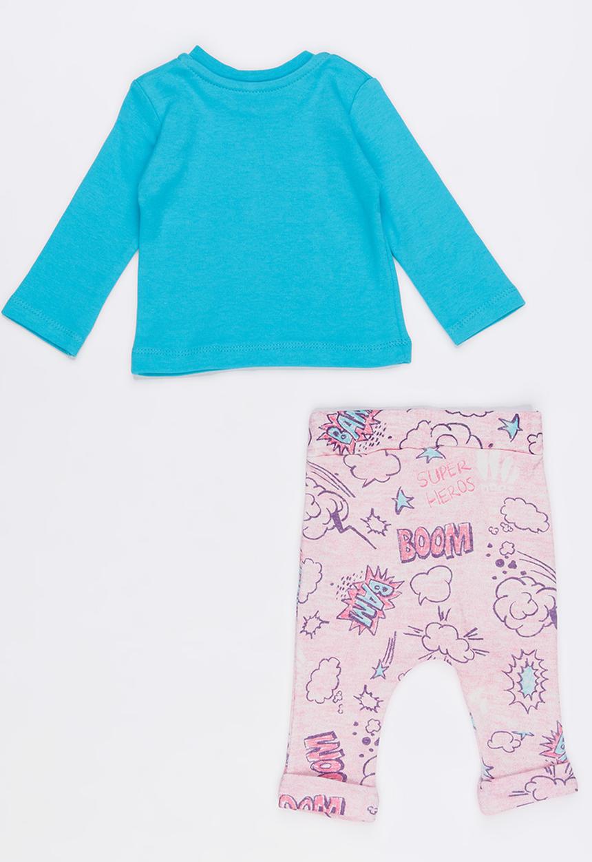 Baby Corner - Super Girl Harem Pants Set Mid Blue