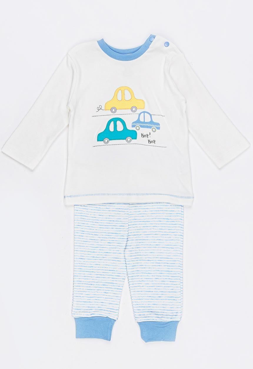 Baby Corner - Stripe Car PJ Set Multi-colour