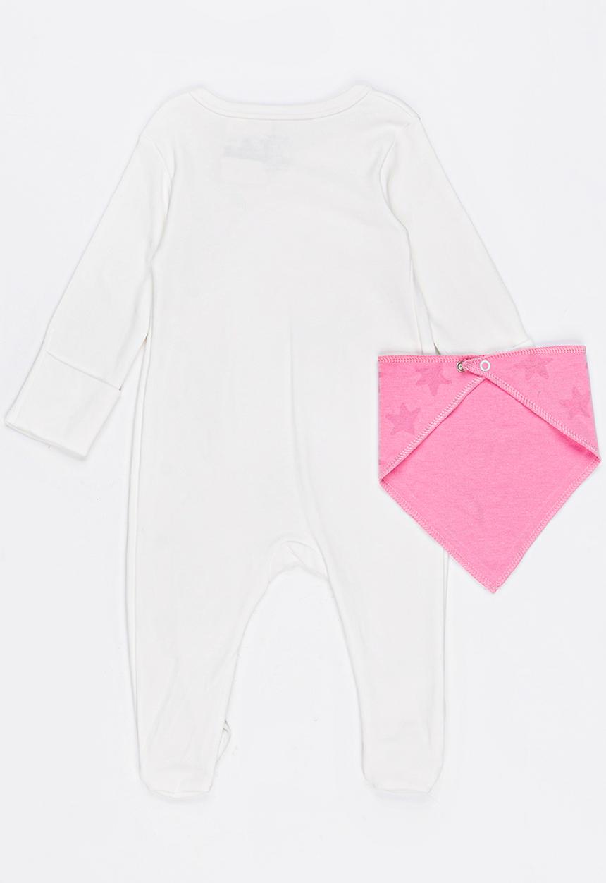 Baby Corner - Super Girl 2 Piece Sleepsuit Set White