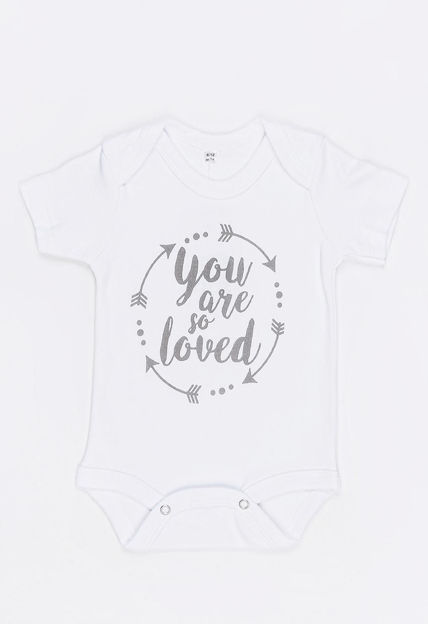 Funky Shop - You are so loved baby grow - white