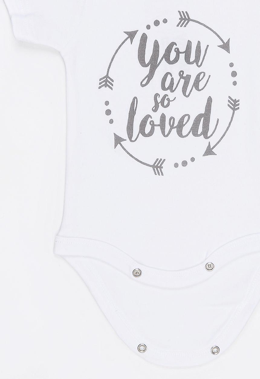 Funky Shop - You are so loved baby grow - white