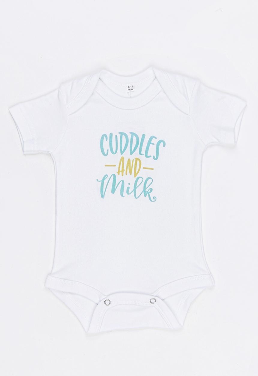 Funky Shop - Cuddles baby grow - white