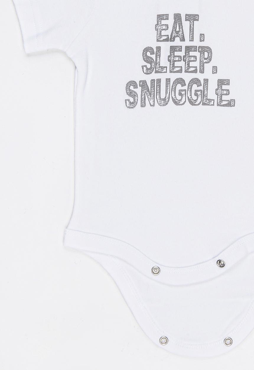 Funky Shop - Eat sleep snuggle baby grow - white