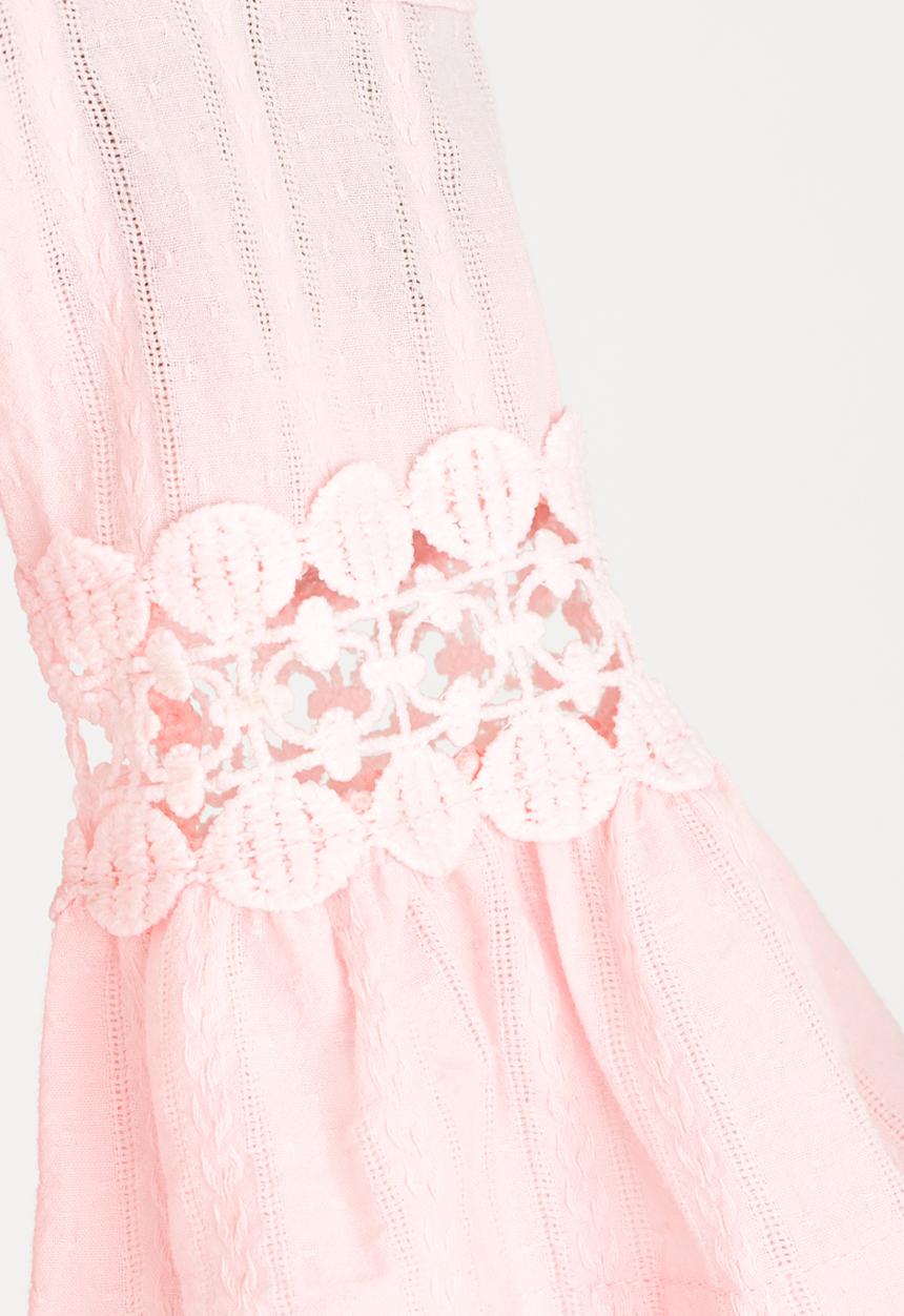 Pop Candy - Cold shoulder boho dress - pale pink