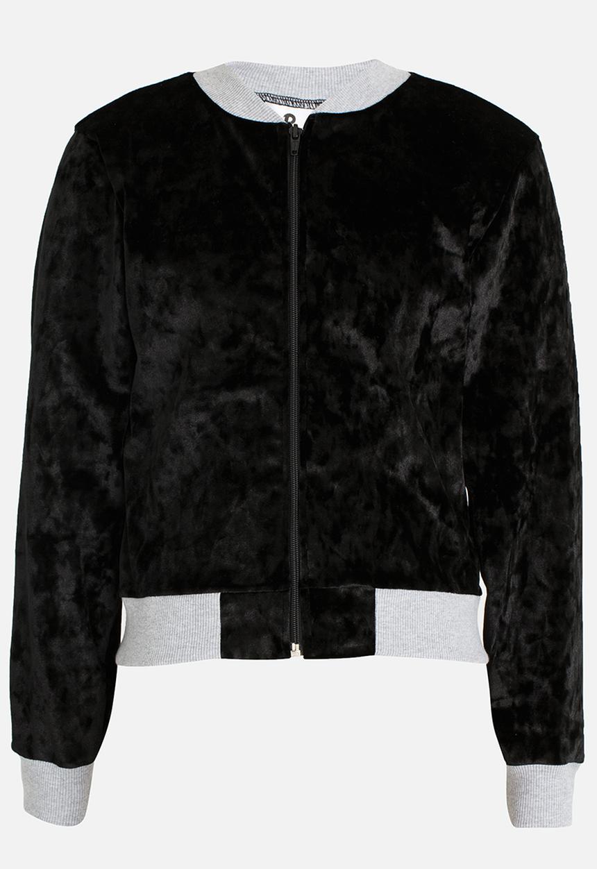 Rebel Republic - Velvet Bomber Jacket Black