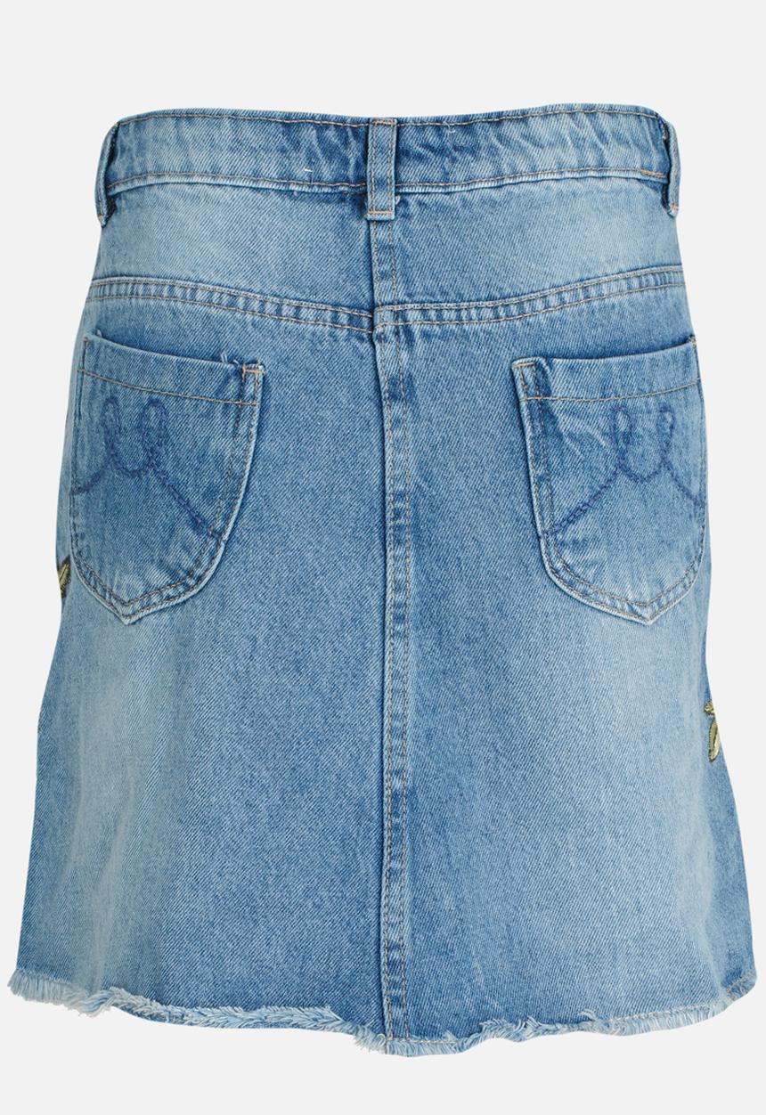MINOTI - Utility Rose Embroidered Denim Skirt Blue