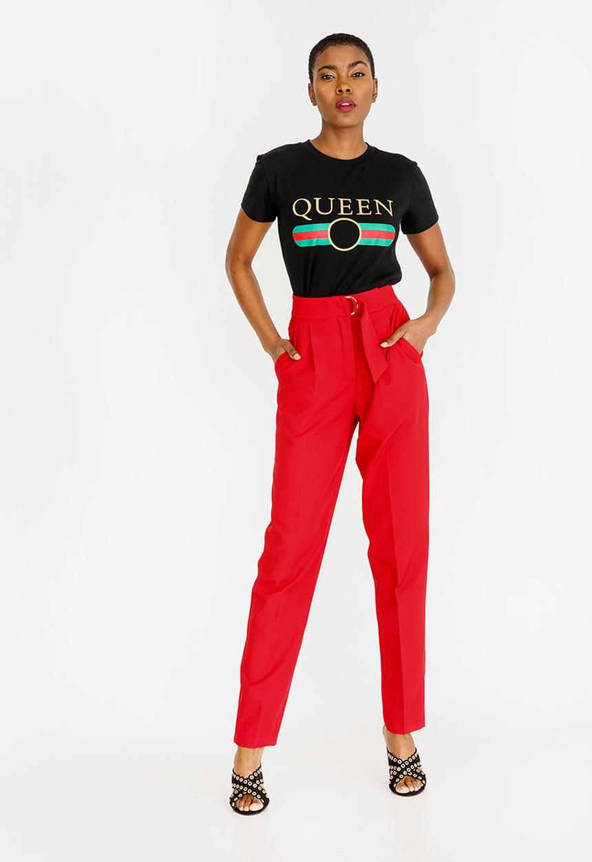 STYLE REPUBLIC - D-Ring Trouser Red