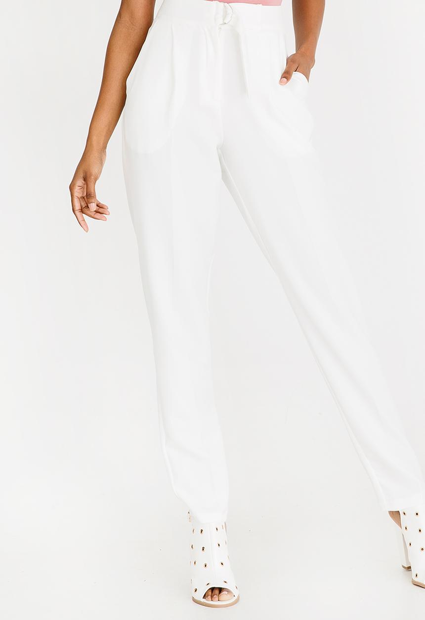 STYLE REPUBLIC - D-Ring Trouser Off White