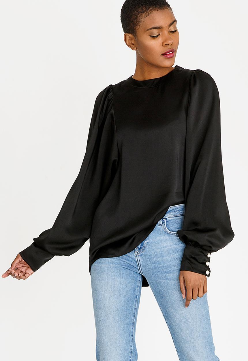 STYLE REPUBLIC - Volume Sleeve Blouse Black