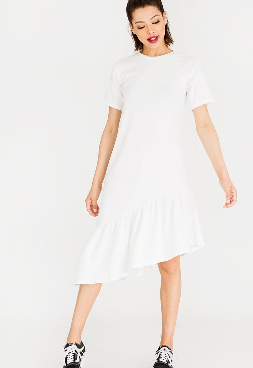 STYLE REPUBLIC - Frill Detail T-Shirt Dress Off White