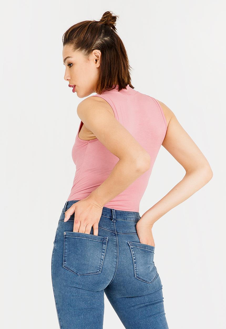 c(inch) - High Neck Bodysuit Pale Pink