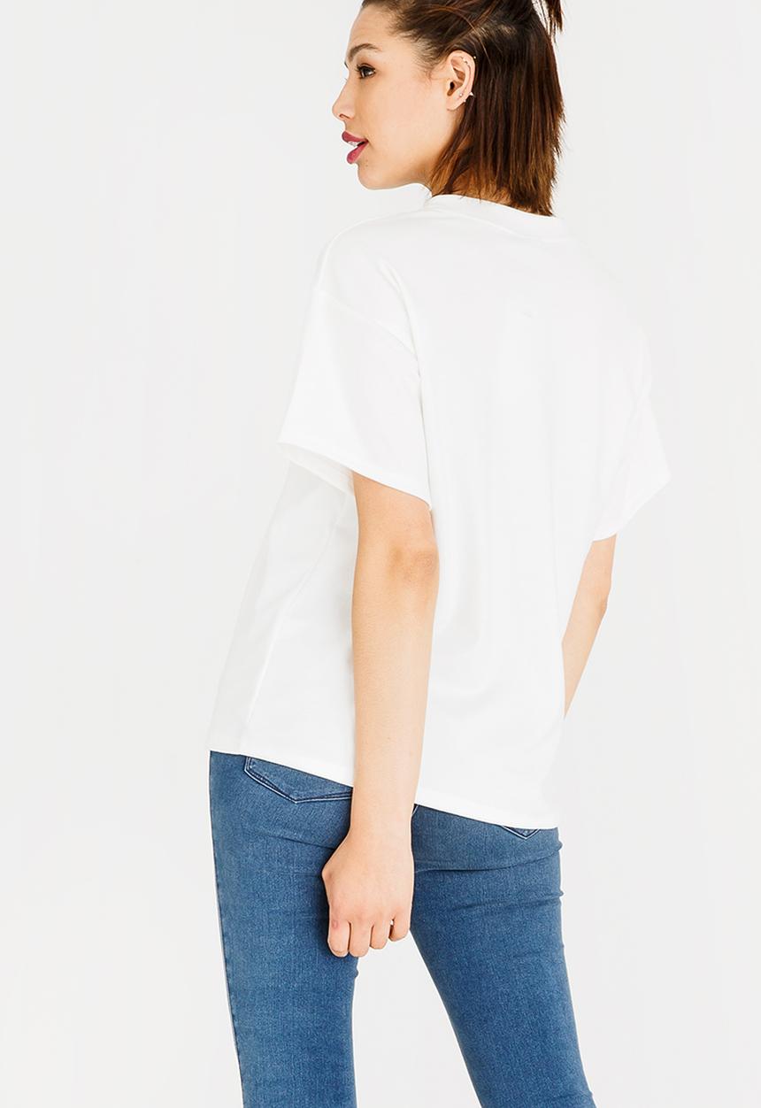 c(inch) - High Neck T-Shirt Off White
