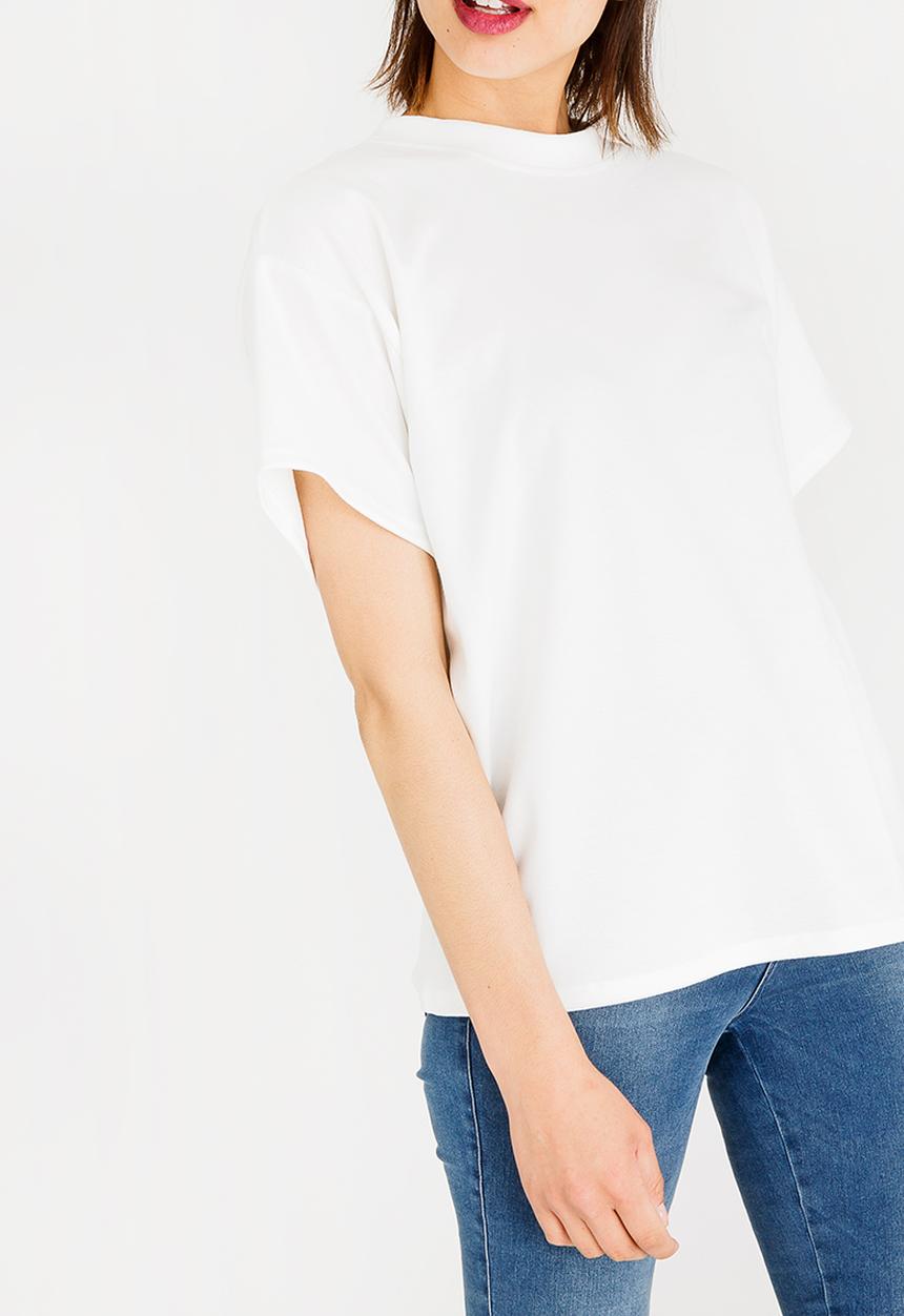 c(inch) - High Neck T-Shirt Off White