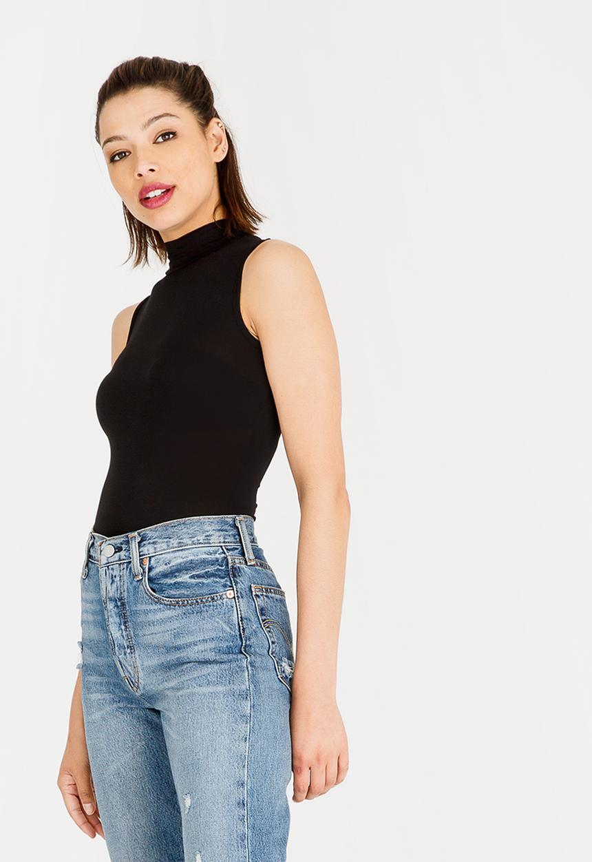 c(inch) - High Neck Bodysuit Black