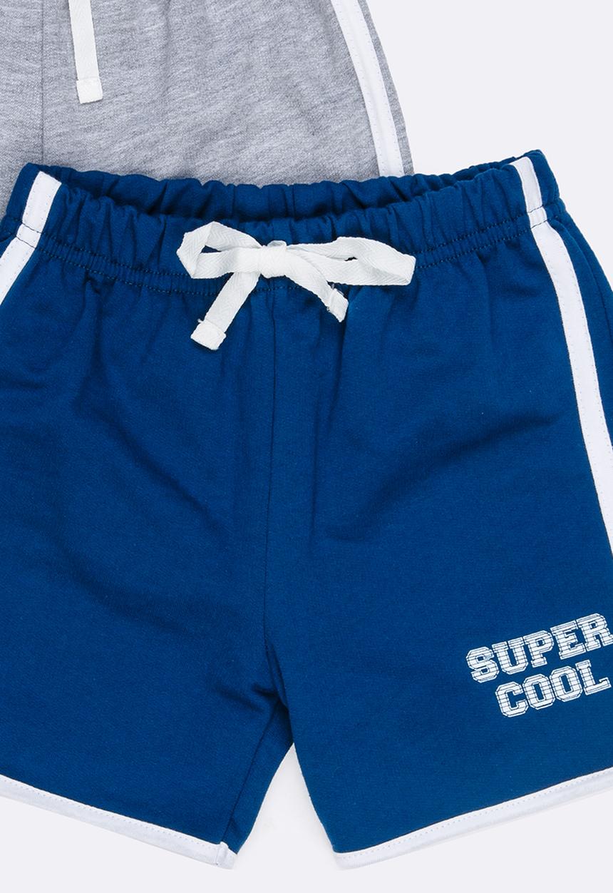 Pop Candy - Printed 2 pack shorts - grey and blue