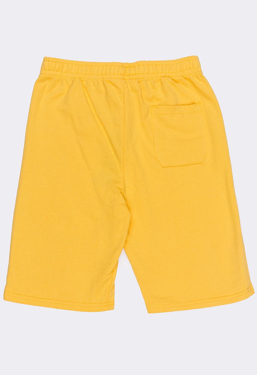 Twin Clothing - Athletic Printed Fleece Drawstring Shorts Yellow