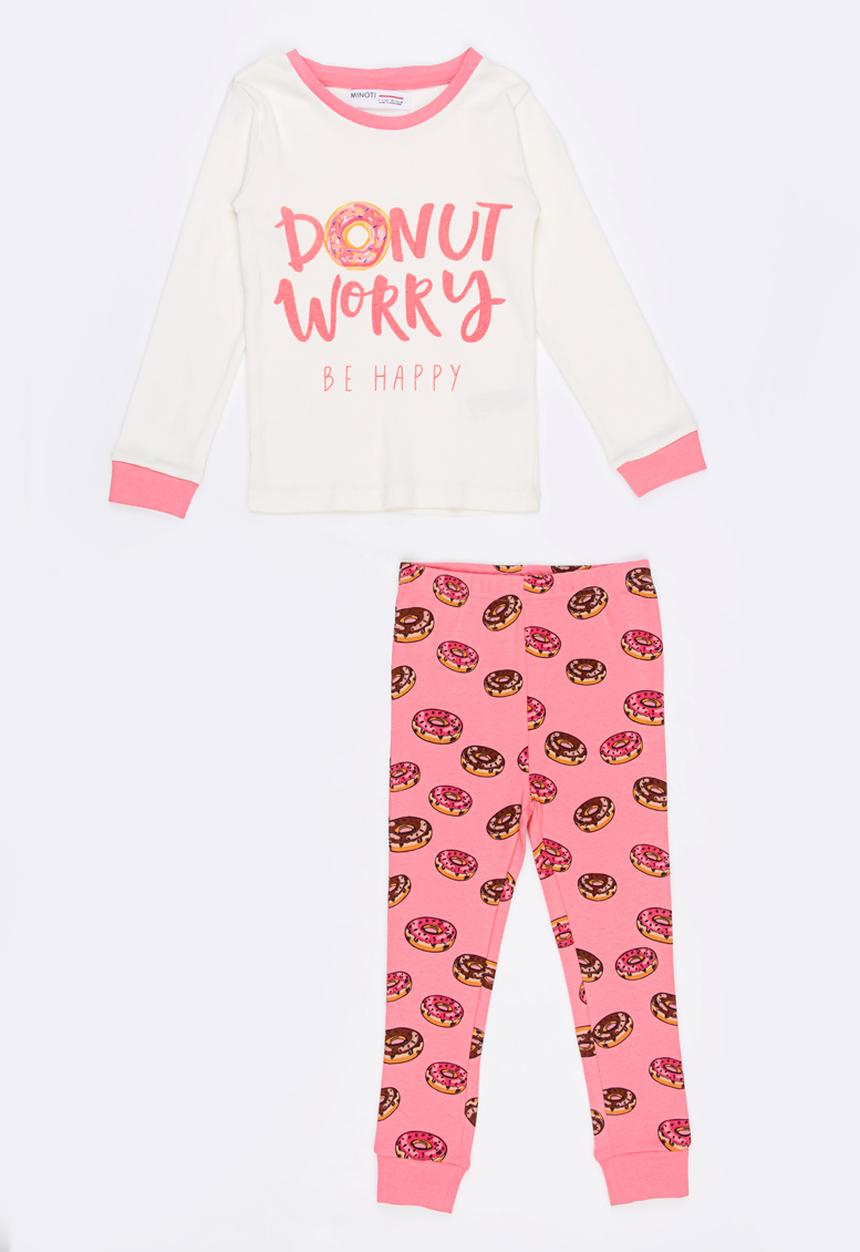 MINOTI - Donut Printed PJ Set Dark Pink