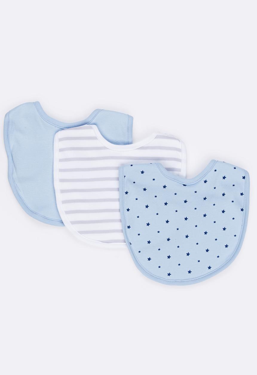 MINOTI - Basic 3 Pack Bibs Pale Blue