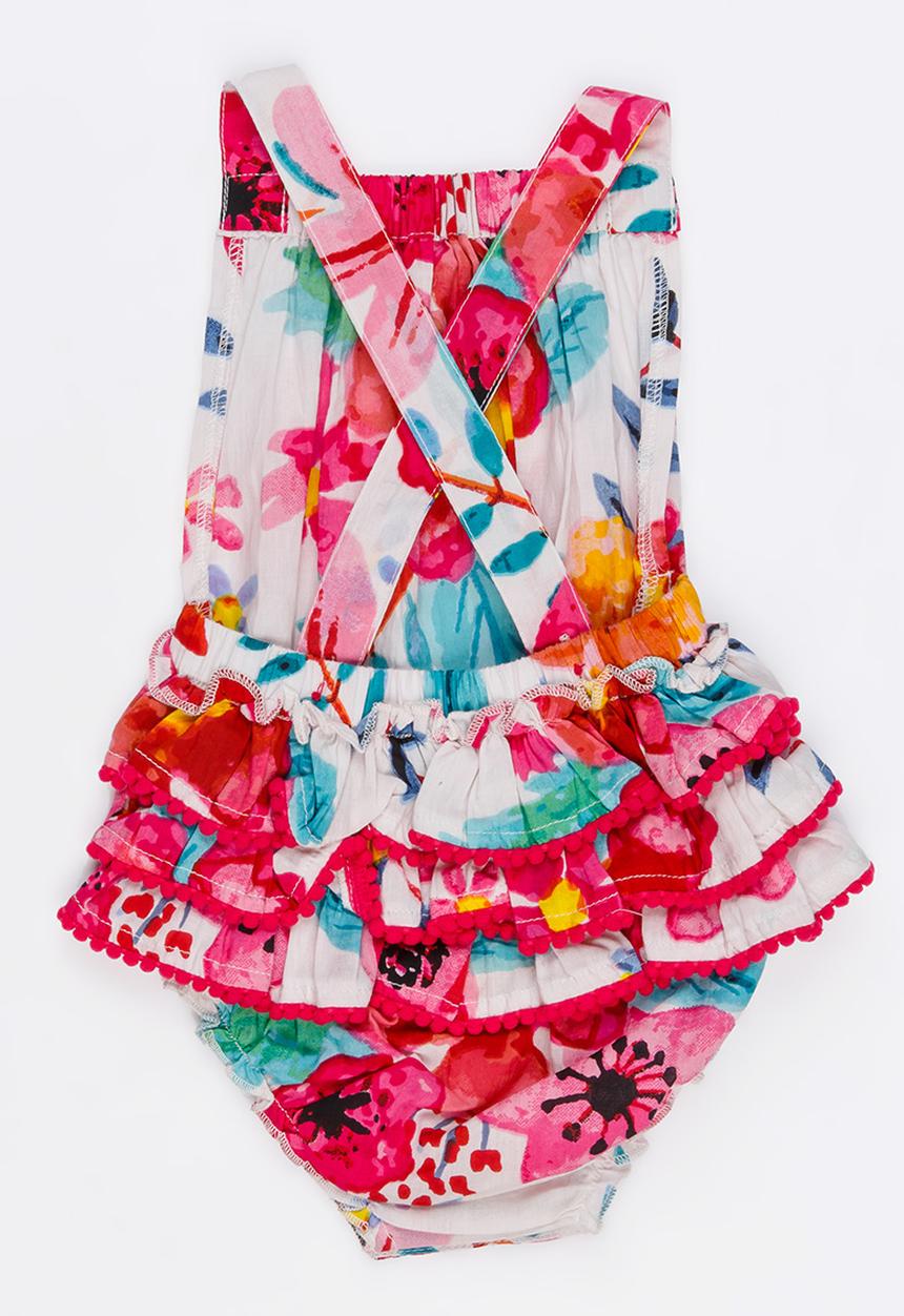 MINOTI - Bee woven bodysuit with back frill detail - multi