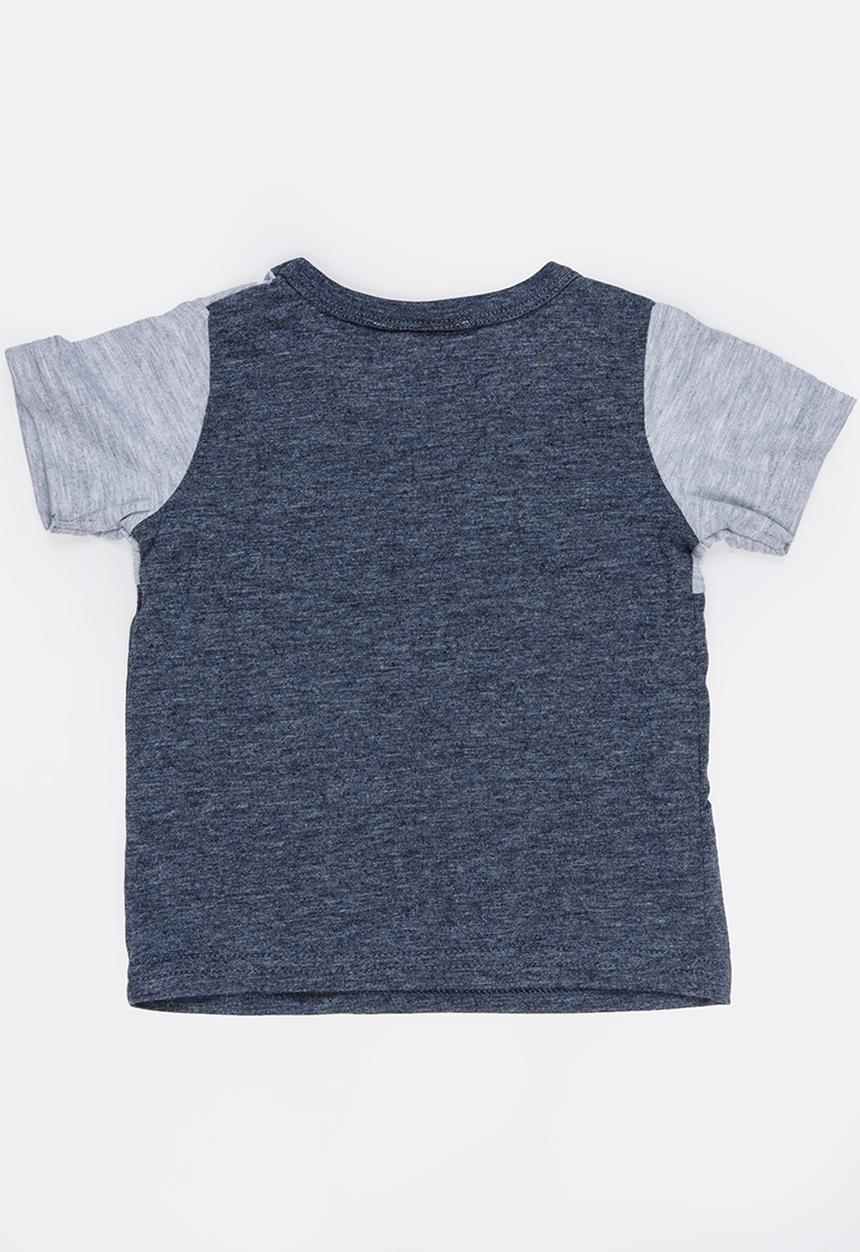 Pop Candy - Printed Short Sleeve Tee Blue and Grey
