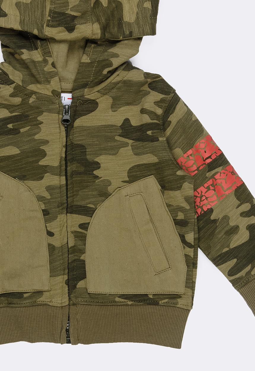 MINOTI - Tiger Camo Fleece Hoodie Multi-colour