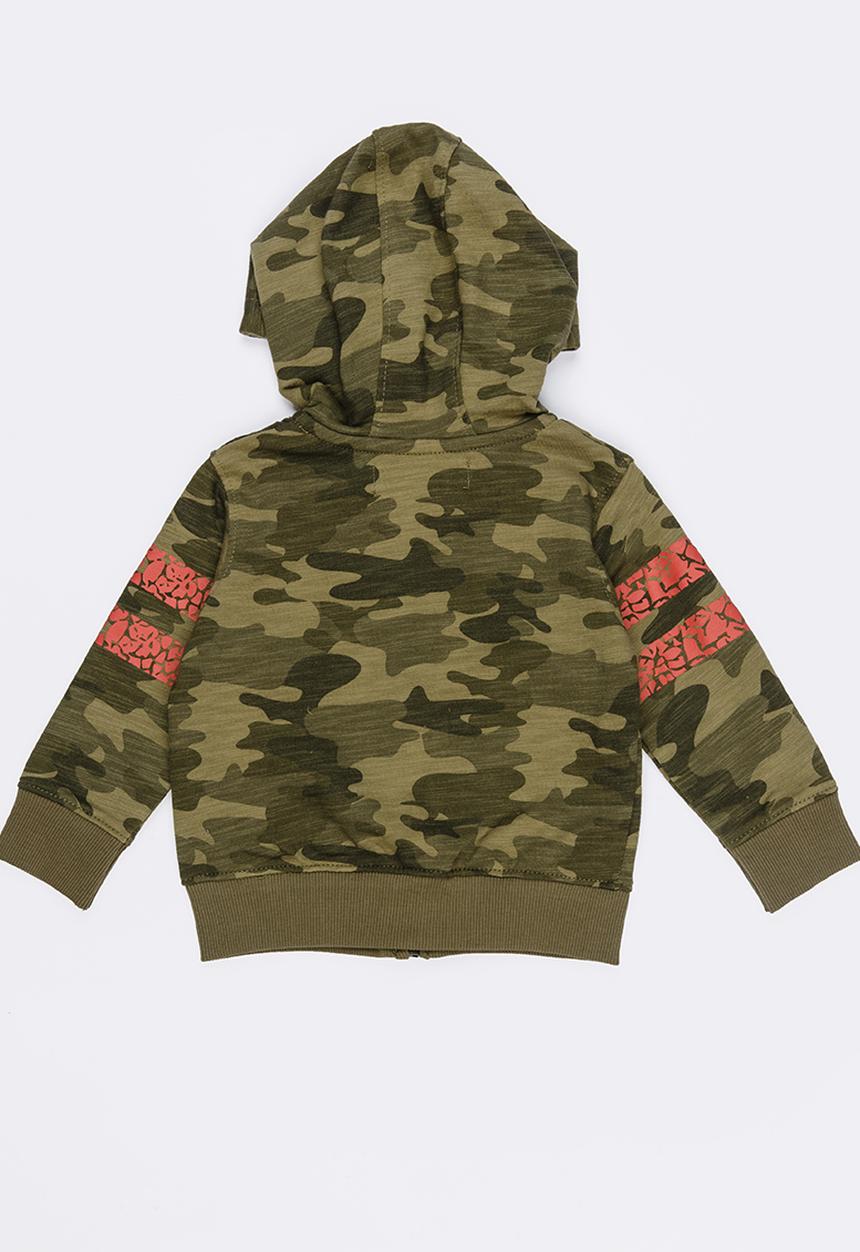 MINOTI - Tiger Camo Fleece Hoodie Multi-colour