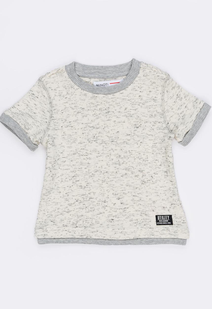 MINOTI - Tiger Double Layer Marl Waffle Tee Pale Grey