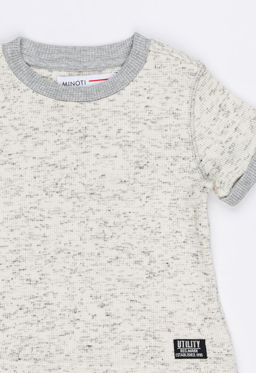 MINOTI - Tiger Double Layer Marl Waffle Tee Pale Grey