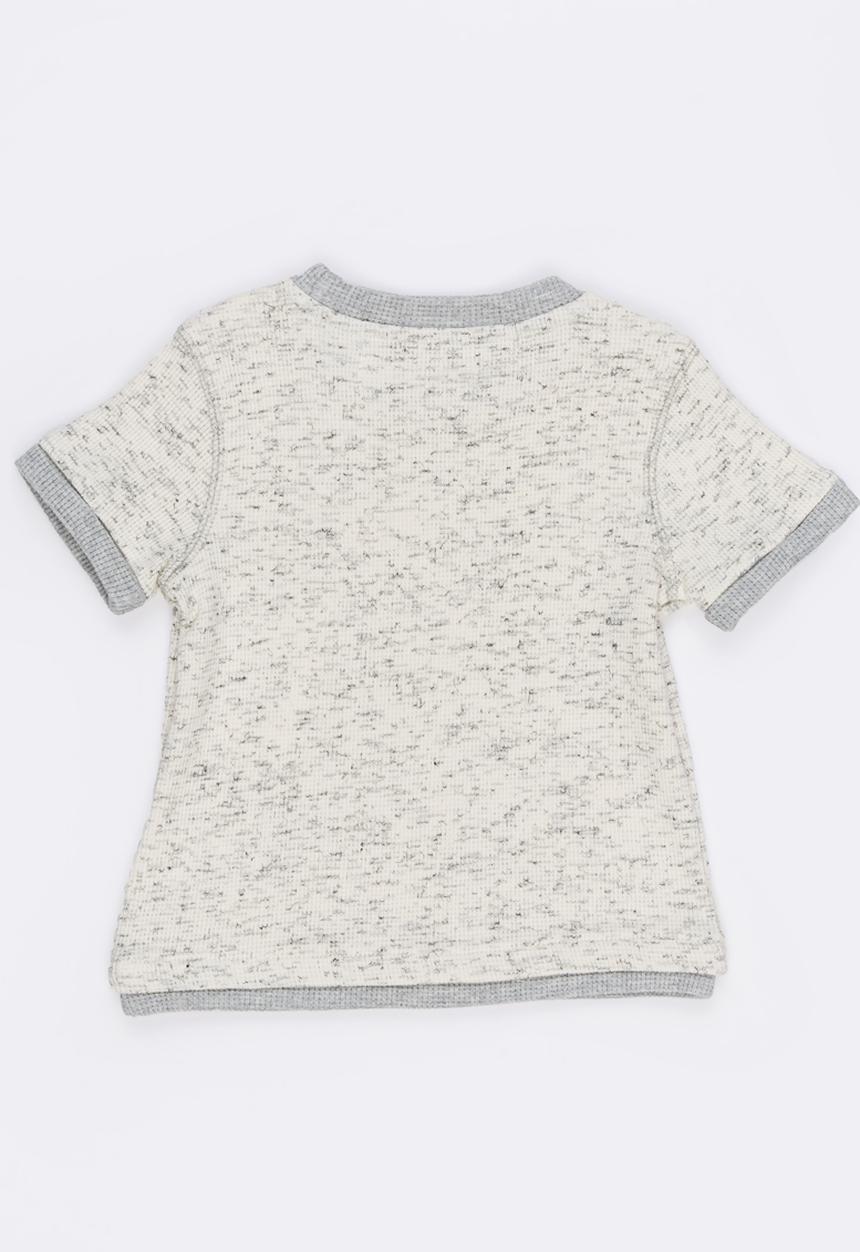 MINOTI - Tiger Double Layer Marl Waffle Tee Pale Grey
