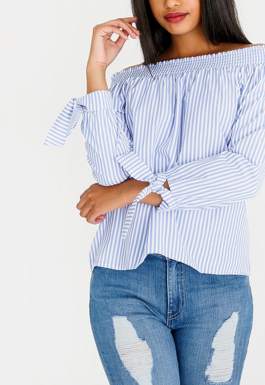 c(inch) - Bardot Blouse Blue