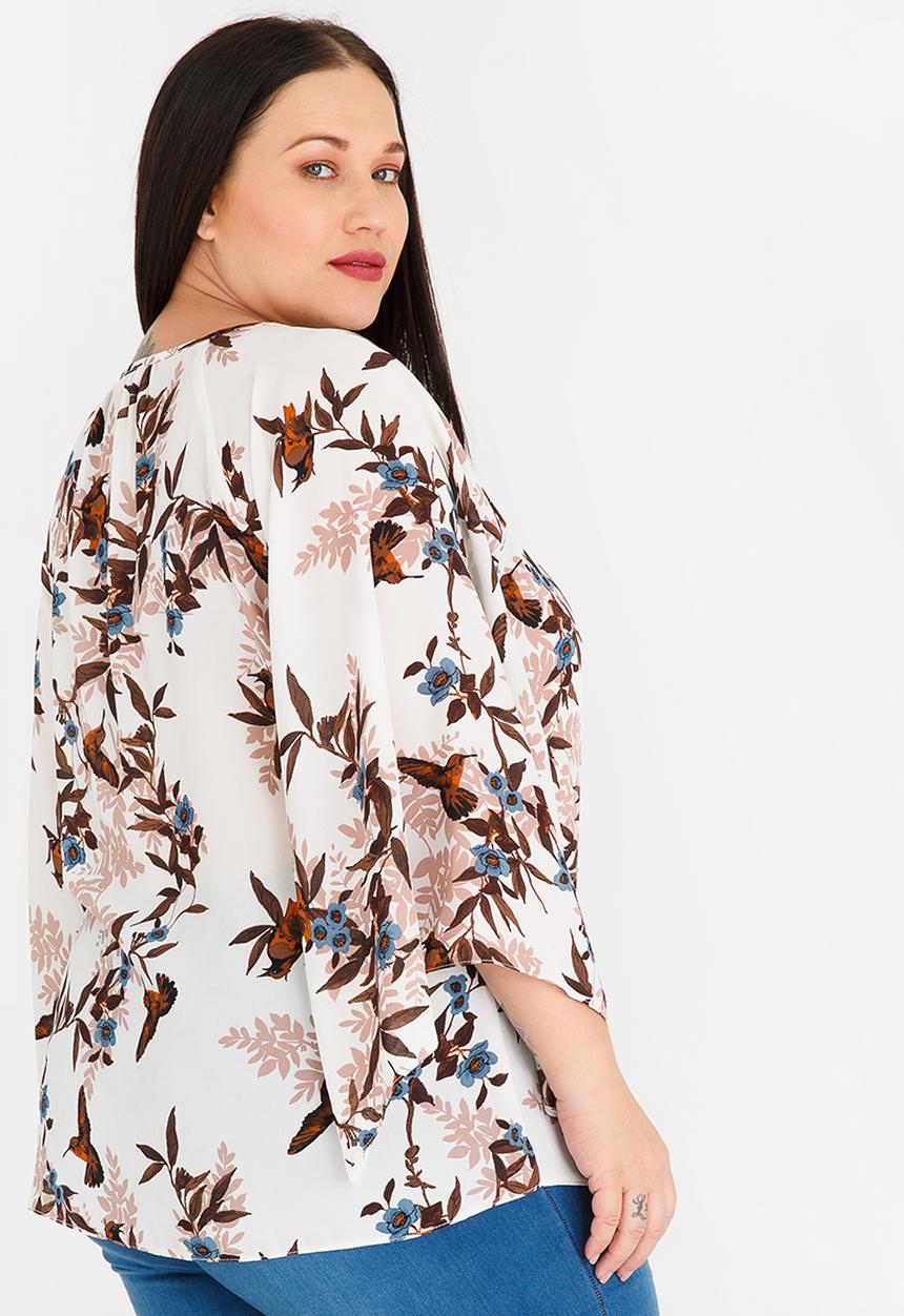edit Plus - Flutter Sleeve Blouse Multi-colour
