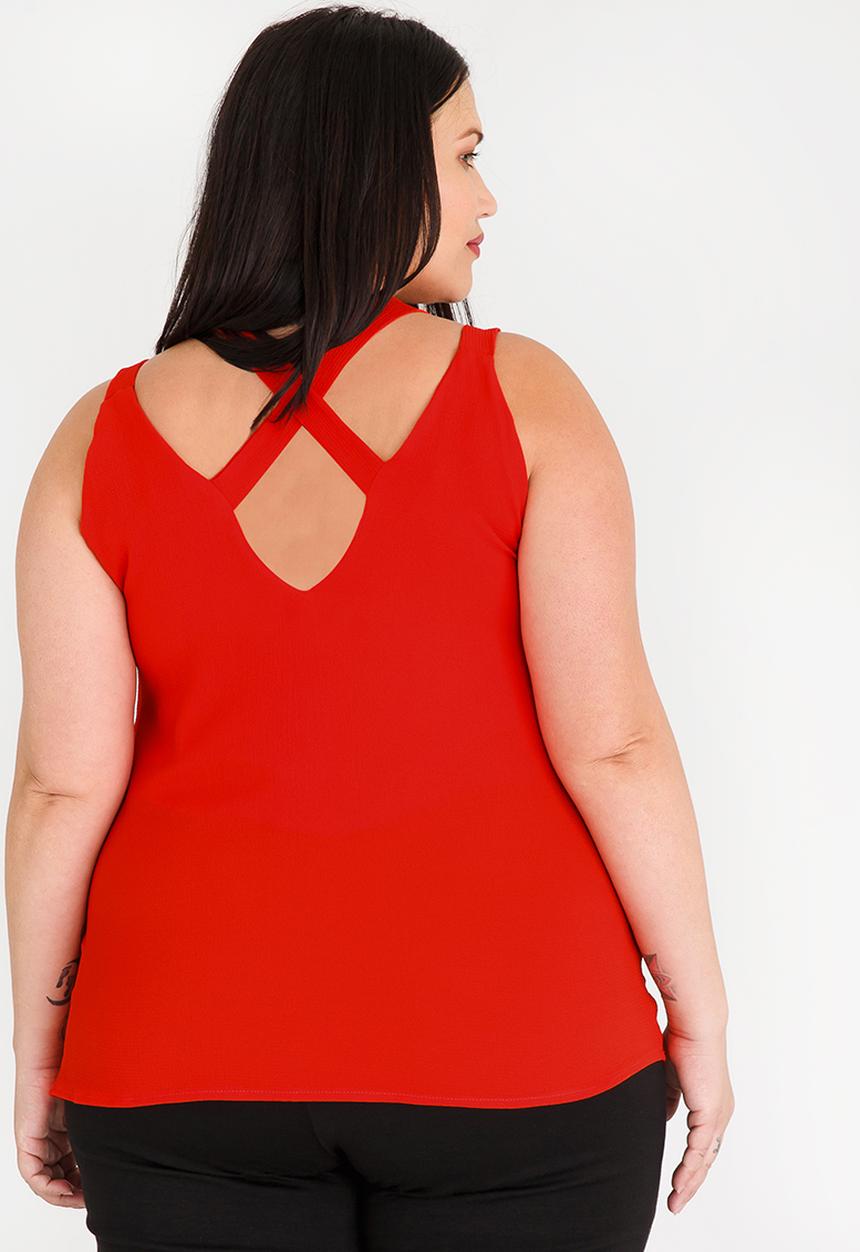 edit Plus - Strappy Back Cami red